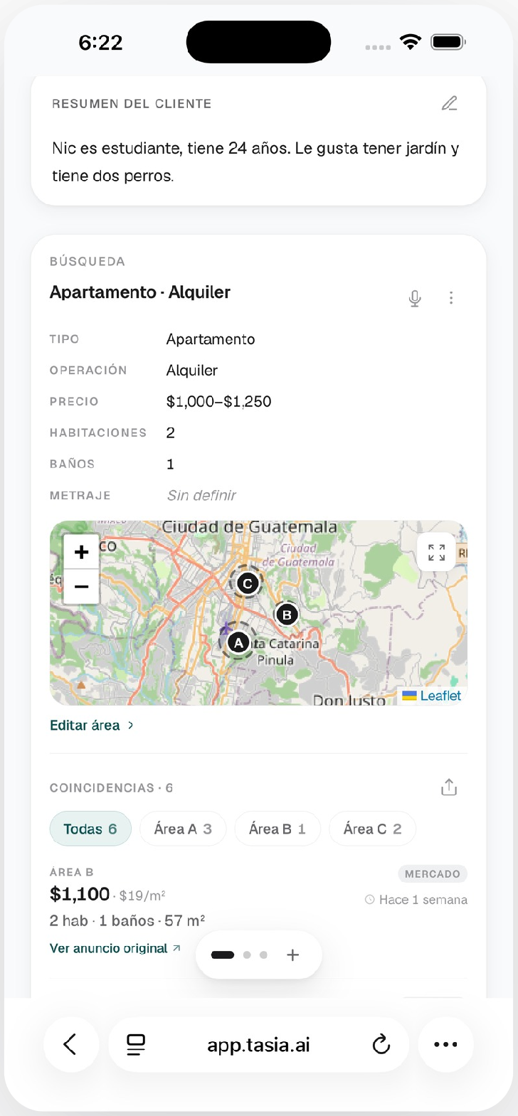 Tasia — client report
